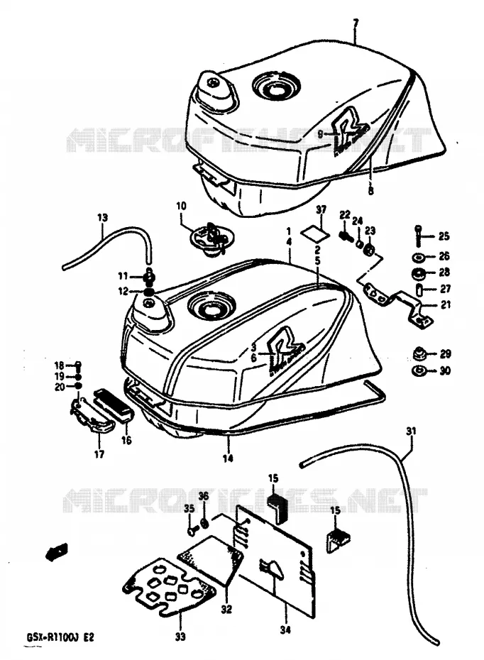 RESERVOIR D'ESSENCE (MODELE G/H) Suzuki MOTO 1100 GSX-R 1987  GSX-R1100H(G/H/J)