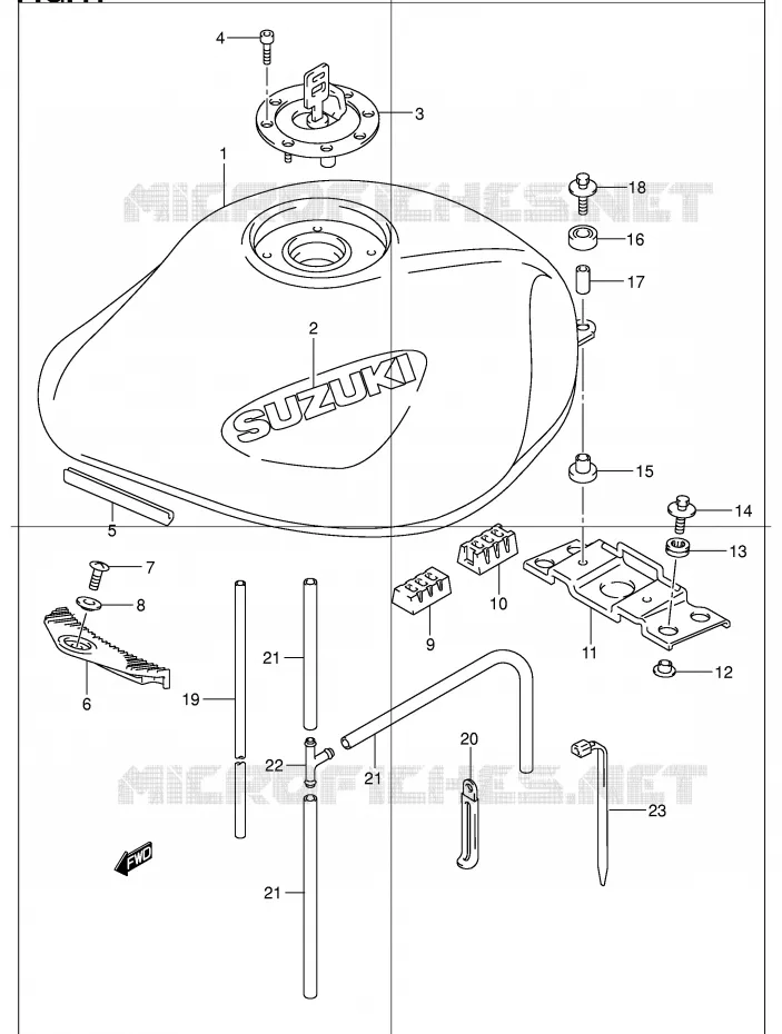 RESERVOIR D'ESSENCE (MODELE K1) Suzuki MOTO 1200 BANDIT 2005  GSF1200SK5(E2)