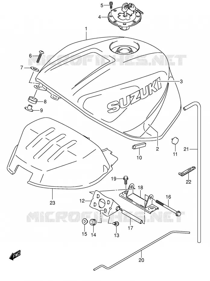 RESERVOIR D'ESSENCE (MODELE K1) Suzuki MOTO 600 GSX-R 2003  GSX-R600ZK3(E2)