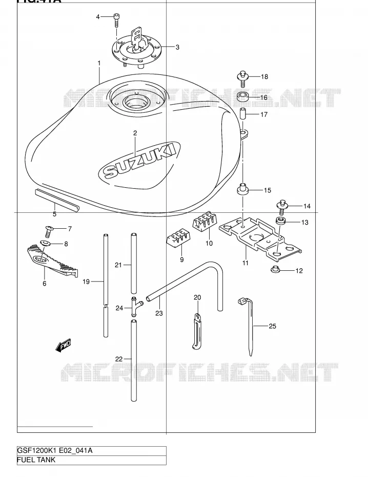 RESERVOIR D'ESSENCE (MODELE K2/K3) Suzuki MOTO 1200 BANDIT 2002  GSF1200SK2(E2)