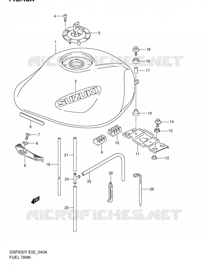 RESERVOIR D'ESSENCE (MODELE K2) Suzuki MOTO 600 BANDIT 2002  GSF600SK2(E2)