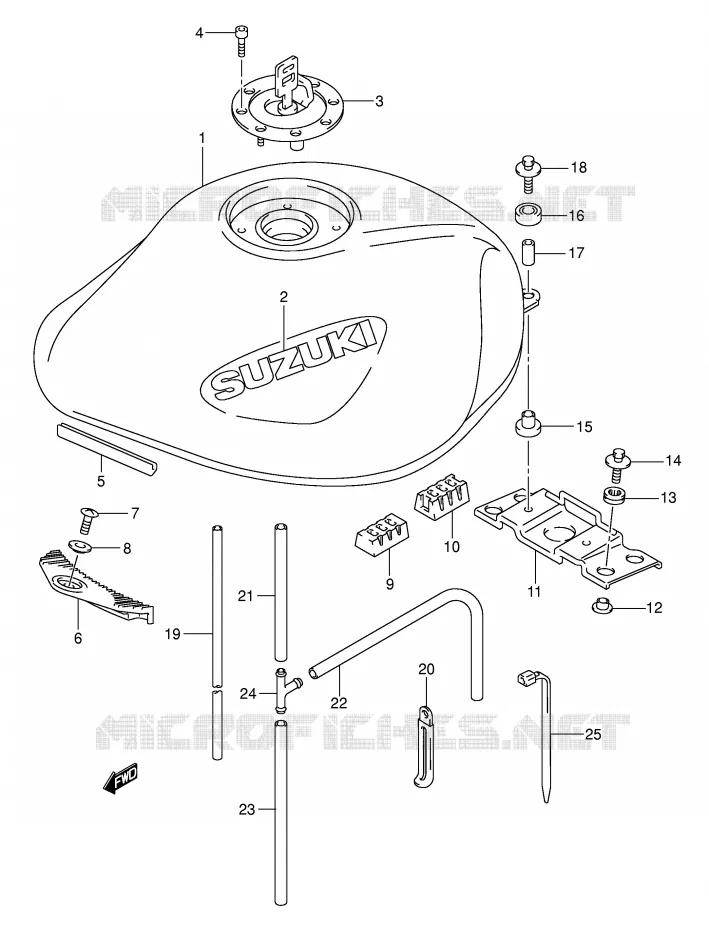 RESERVOIR D'ESSENCE (MODELE K3) Suzuki MOTO 600 BANDIT 2000  GSF600SUY(E2)