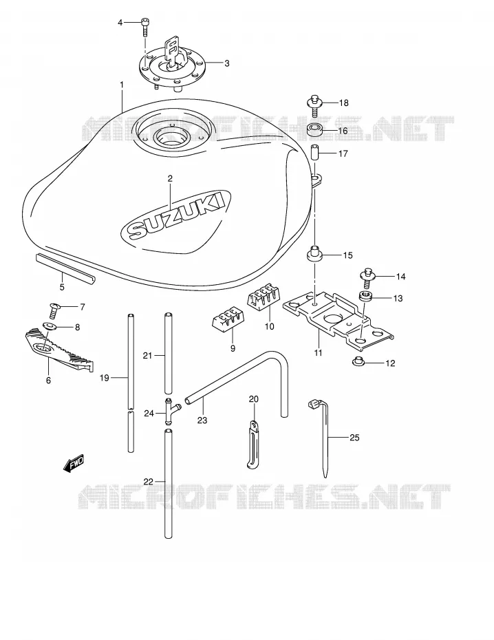 RESERVOIR D'ESSENCE (MODELE K4) Suzuki MOTO 1200 BANDIT 2002  GSF1200K2(E2)
