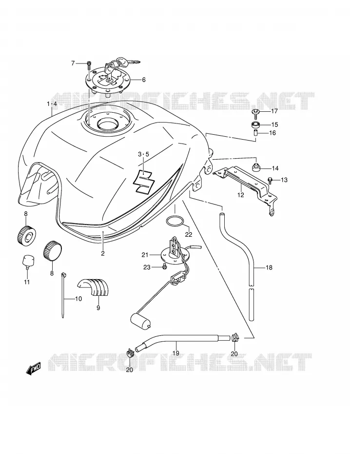 RESERVOIR D'ESSENCE (MODELE K4) Suzuki MOTO 1400 GSX 2003  GSX1400K3(E2)