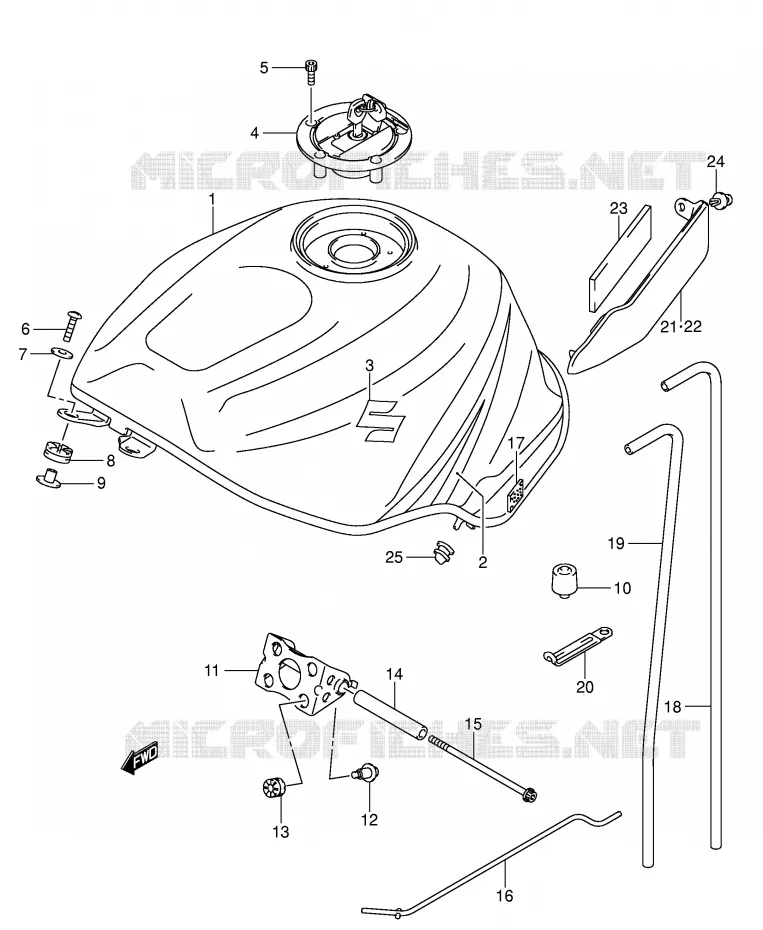 RESERVOIR D'ESSENCE (MODELE K4) Suzuki MOTO 600 GSX-R 2005  GSX-R600U3K5(E2)
