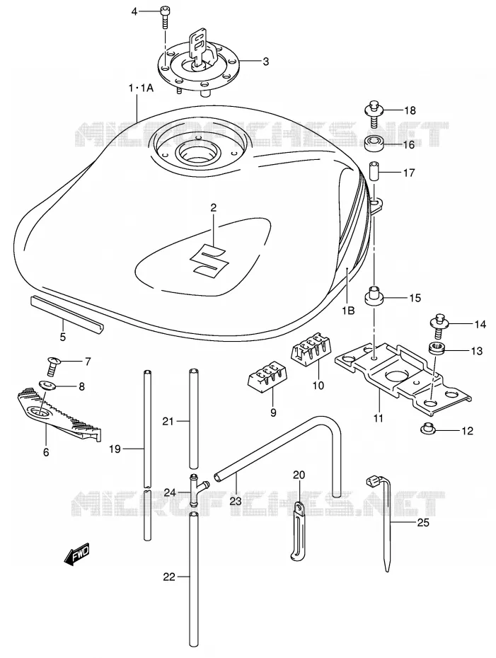 RESERVOIR D'ESSENCE (MODELE K5) Suzuki MOTO 1200 BANDIT 2005  GSF1200K5(E2)