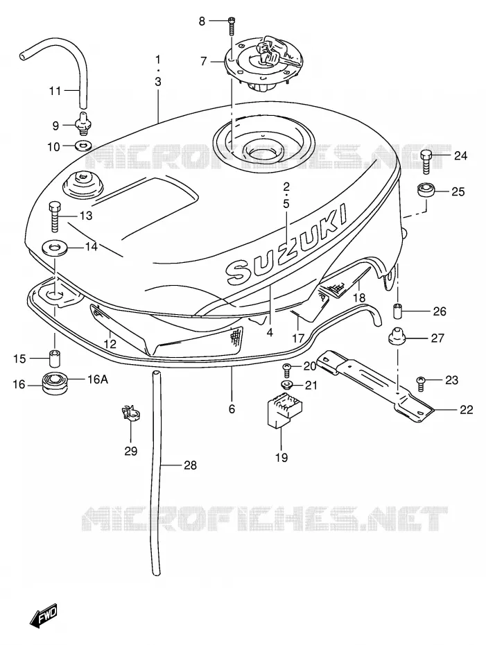 RESERVOIR D'ESSENCE (MODELE L) Suzuki MOTO 400 GSX-R 1991  GSX-R400RM(E30)