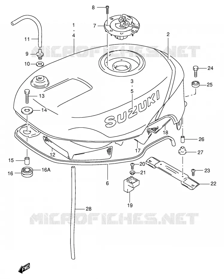 RESERVOIR D'ESSENCE (MODELE N) Suzuki MOTO 400 GSX-R 1992  GSX-R400RN(E30)