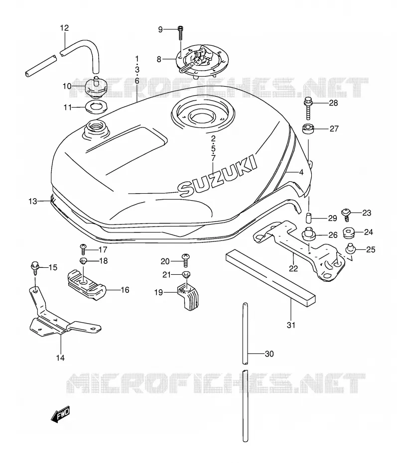 RESERVOIR D'ESSENCE (MODELE P/R) Suzuki MOTO 1100 GSX-R 1998  GSX-R1100WW(E28)