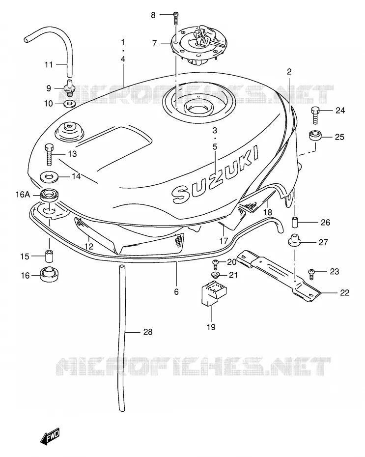 RESERVOIR D'ESSENCE (MODELE P/R) Suzuki MOTO 400 GSX-R 1993  GSX-R400RP(E30)