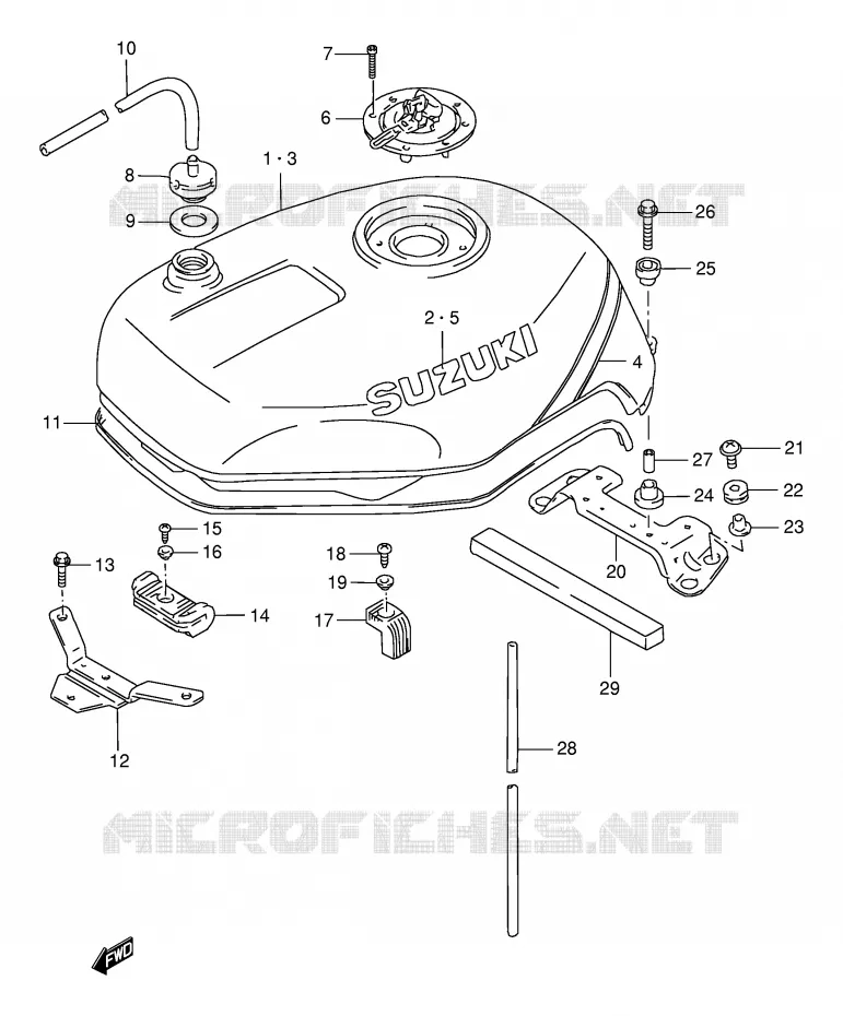 RESERVOIR D'ESSENCE (MODELE P) Suzuki MOTO 1100 GSX-R 1995  GSX-R1100WSKS(E2)