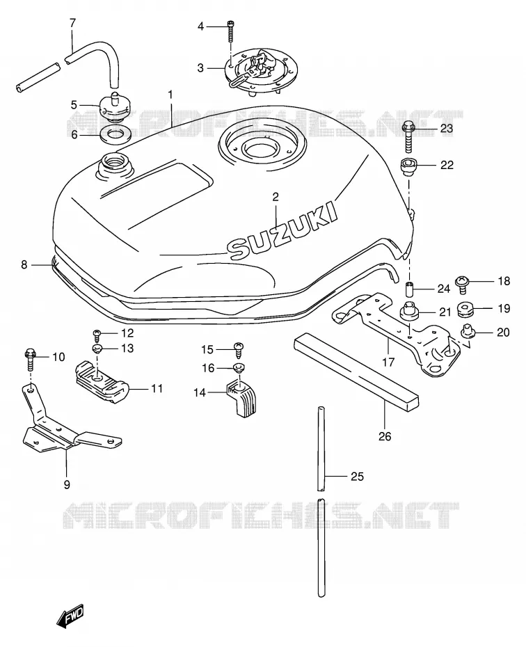 RESERVOIR D'ESSENCE (MODELE R) Suzuki MOTO 1100 GSX-R 1996  GSX-R1100WT(E2)