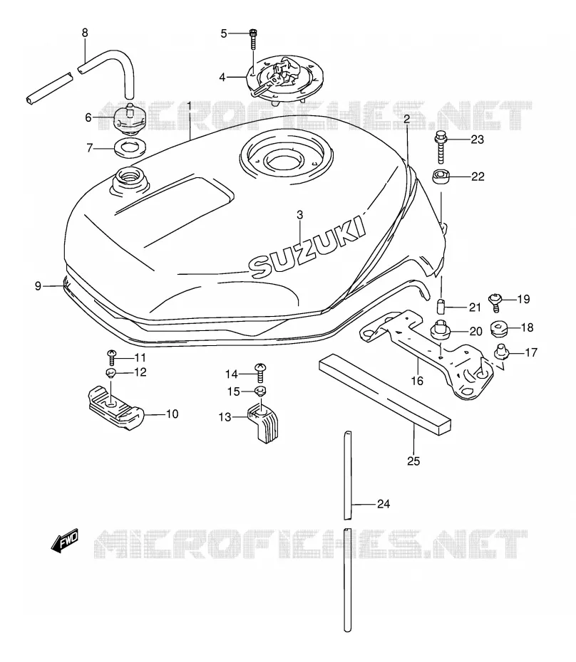 RESERVOIR D'ESSENCE (MODELE S) Suzuki MOTO 1100 GSX-R 1995  GSX-R1100WSKS(E28)