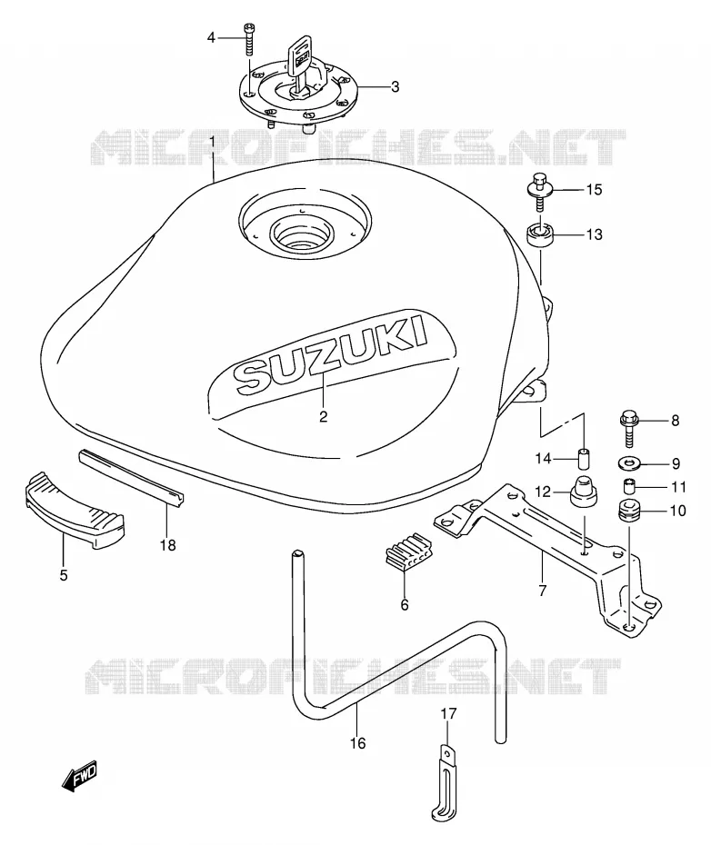 RESERVOIR D'ESSENCE (MODELE S/T) Suzuki MOTO 600 BANDIT 1998  GSF600SUW(E2)