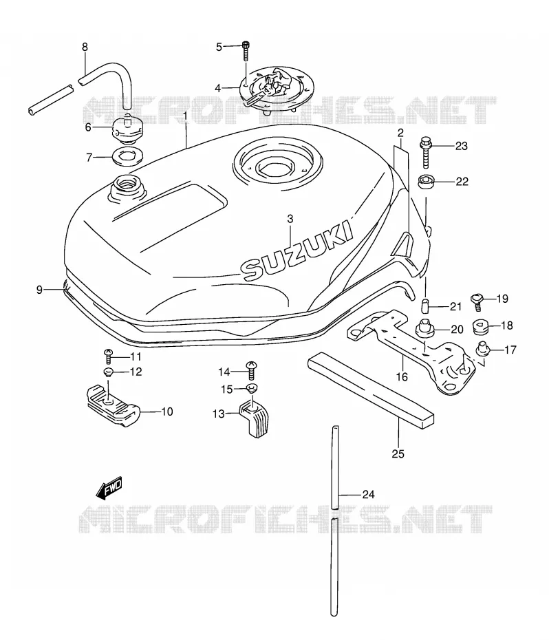 RESERVOIR D'ESSENCE (MODELE T) Suzuki MOTO 1100 GSX-R 1996  GSX-R1100WSKT(E28)
