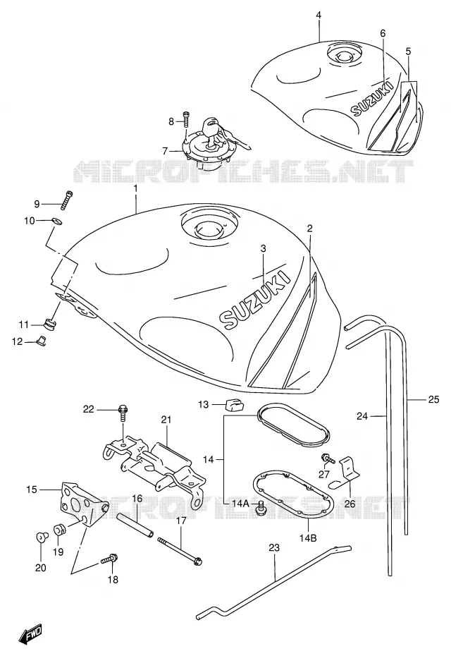 RESERVOIR D'ESSENCE (MODELE V) Suzuki MOTO 750 GSX-R 1997  GSX-R750V(E2)