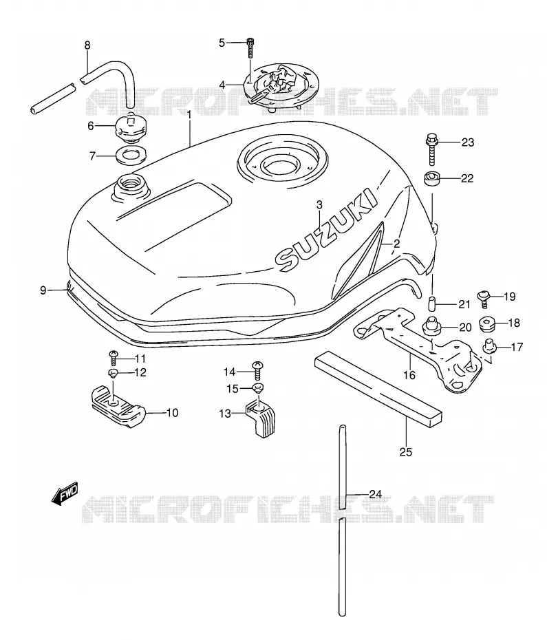 RESERVOIR D'ESSENCE (MODELE V/W) Suzuki MOTO 1100 GSX-R 1993  GSX-R1100WP(E28)