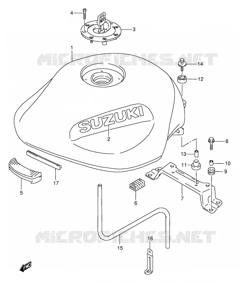 RESERVOIR D'ESSENCE (MODELE V/W/X) Suzuki MOTO 600 BANDIT 1996  GSF600T/GSF600ST/GSF600UT/GSF600SUT