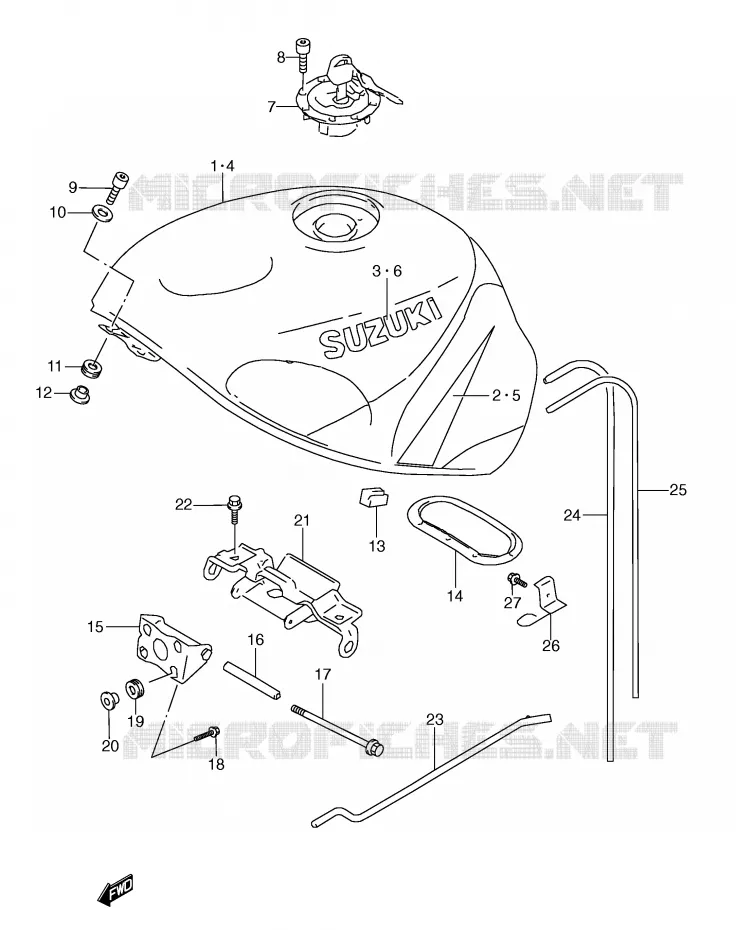 RESERVOIR D'ESSENCE (MODELE W) Suzuki MOTO 600 GSX-R 2000  GSX-R600Y(E2)