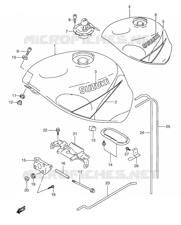 RESERVOIR D'ESSENCE (MODELE Y FOR L99,BP9,CE2) Suzuki MOTO 600 GSX-R 1999  GSX-R600X(E2)