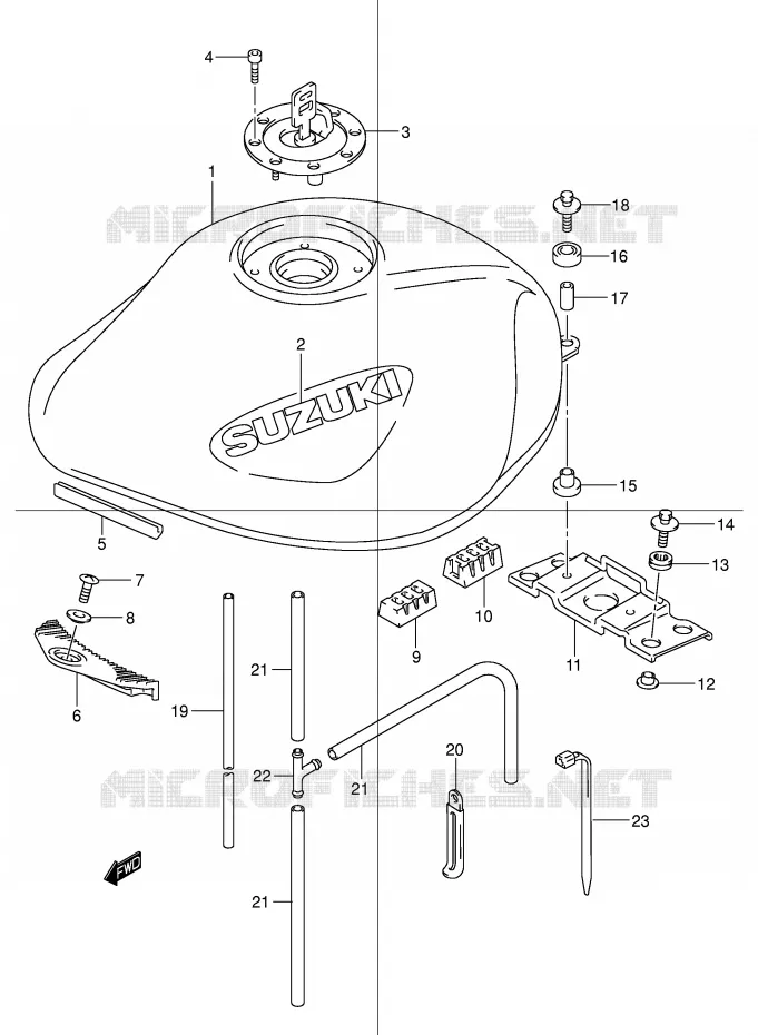 RESERVOIR D'ESSENCE (MODELE Y/K1) Suzuki MOTO 600 BANDIT 2000  GSF600SUY(E2)