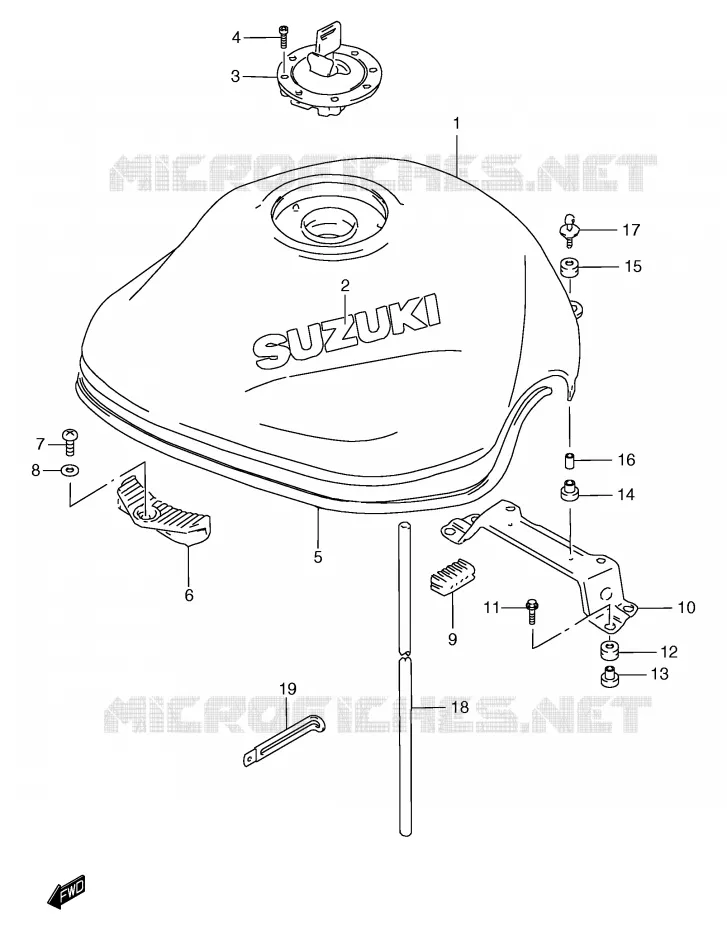 RESERVOIR D'ESSENCE (MODELE Y) Suzuki MOTO 1200 BANDIT 1996  GSF1200ST(E2)