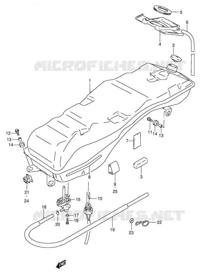 RESERVOIR D'ESSENCE Suzuki MOTO 250 GSX 1997  GSX250FV(E24)
