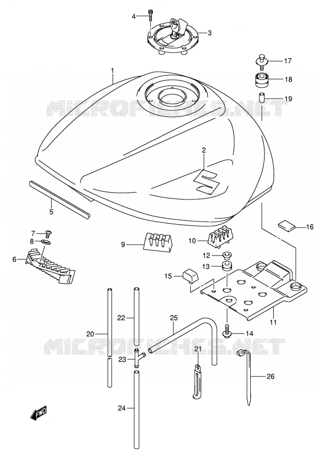 RESERVOIR D'ESSENCE Suzuki MOTO 650 BANDIT 2005  GSF650UAK5(E2)