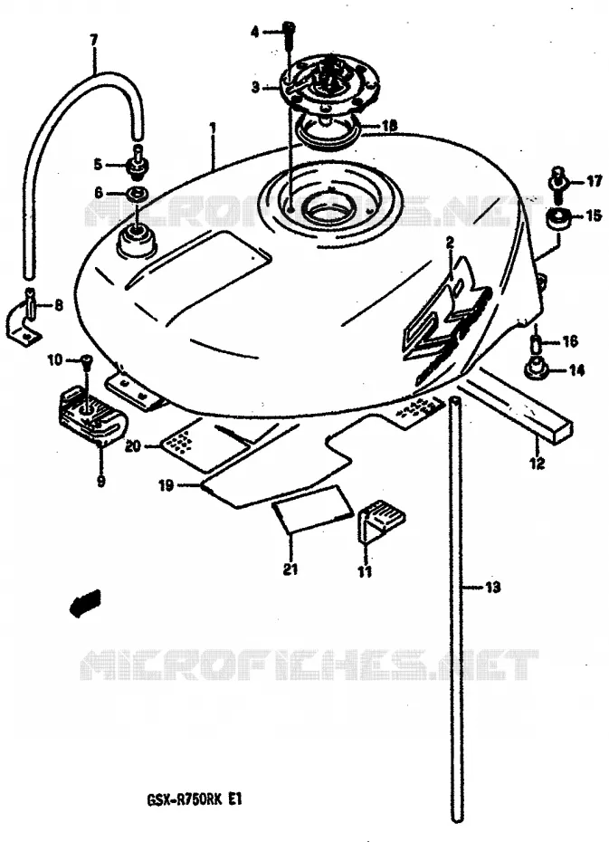 RESERVOIR D'ESSENCE Suzuki MOTO 750 GSX-R 1989  GSX-R750RK
