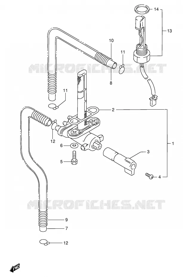 ROBINET D'ESSENCE (MODELE S) Suzuki MOTO 1100 GSX-R 1996  GSX-R1100WSKT(E2)