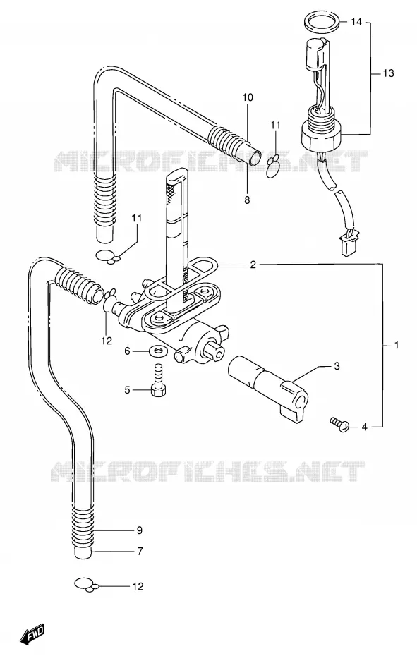 ROBINET D'ESSENCE (MODELE T/V/W) Suzuki MOTO 1100 GSX-R 1996  GSX-R1100WT(E2)