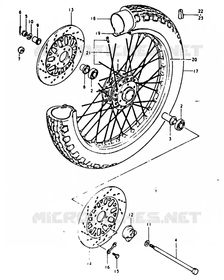 ROUE AVANT (GSX1100T, GSX1100X) Suzuki MOTO 1100 GSX 1981  GSX1100X(T/X)