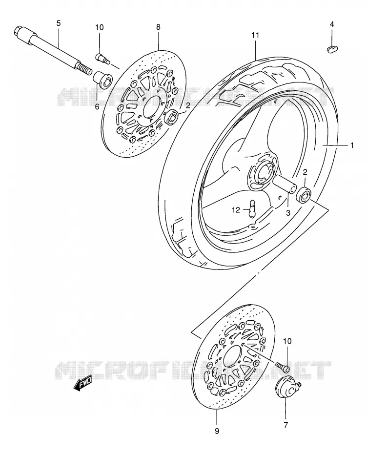 ROUE AVANT Suzuki MOTO 400 GSX 1997  GSX400V(E30)