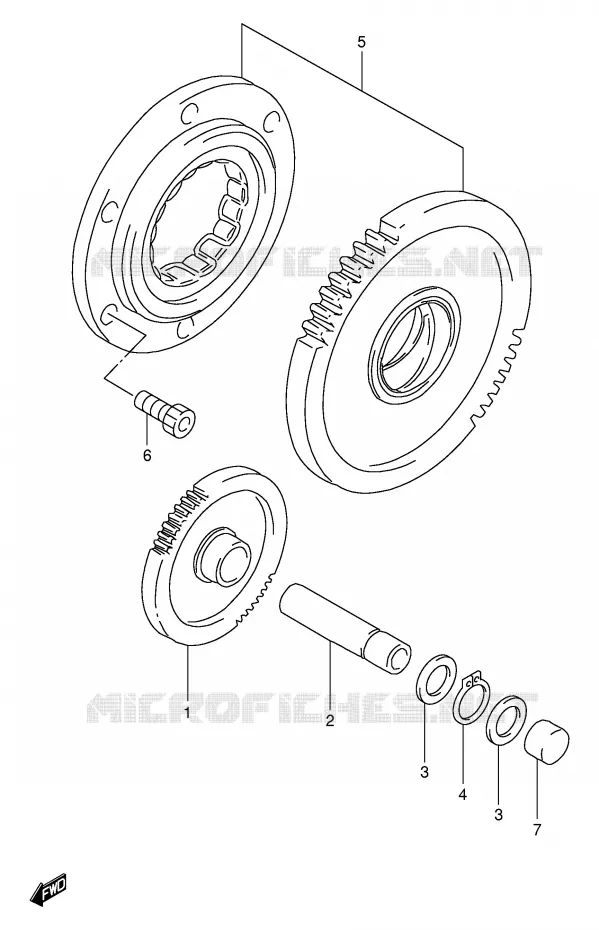 ROUE LIBRE DE DEMARREUR Suzuki MOTO 1100 GSX-R 1997  GSX-R1100WV(E2)