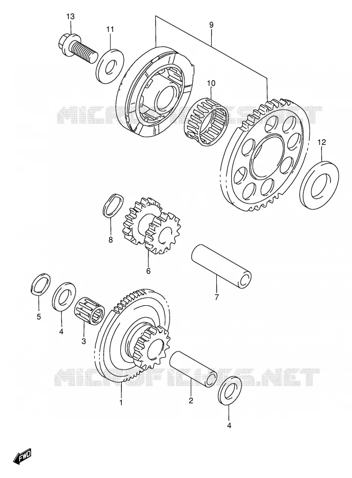 ROUE LIBRE DE DEMARREUR Suzuki MOTO 750 GSX-R 1996  GSX-R750T(E2)