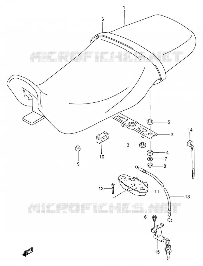 SELLE Suzuki MOTO 250 GSX 1992  GSX250FN(E24)