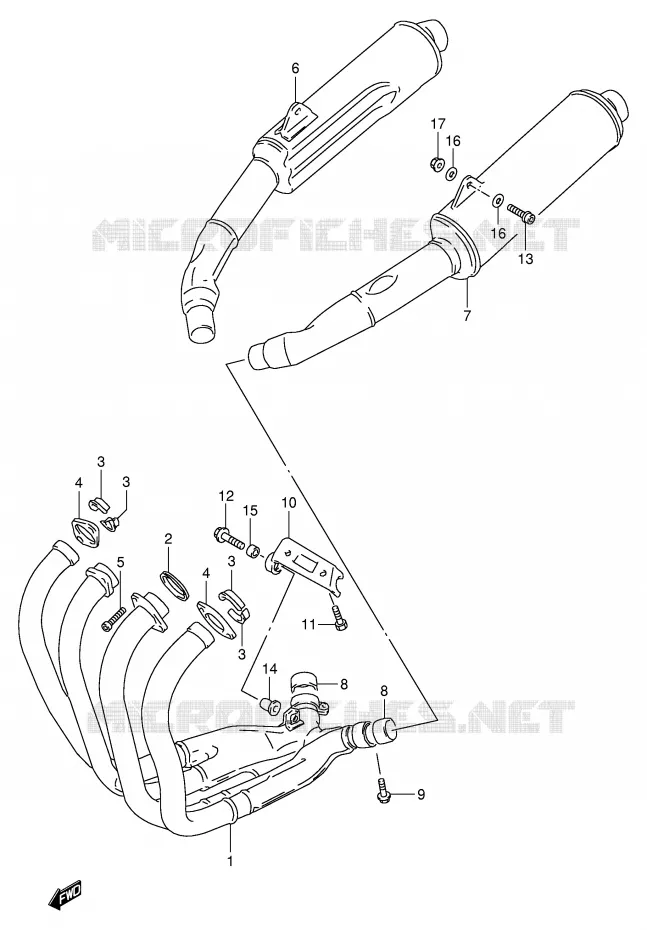 SILENCIEUX (MODELE P/R) Suzuki MOTO 1100 GSX-R 1995  GSX-R1100WSKS(E2)