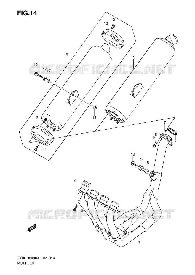 SILENCIEUX Suzuki MOTO 600 GSX-R 2005  GSX-R600U2XK5(E2)