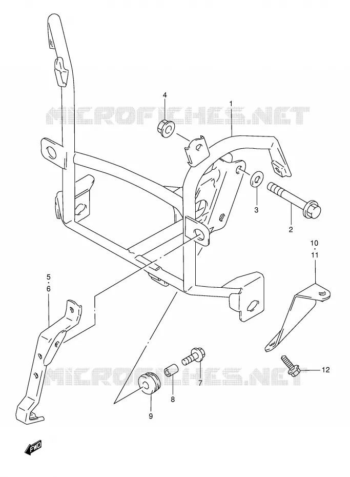 SUPPORT CARENAGE TETE DE FOURCHE (ARAIGNEE) Suzuki MOTO 1200 BANDIT 2000  GSF1200SY(E28)
