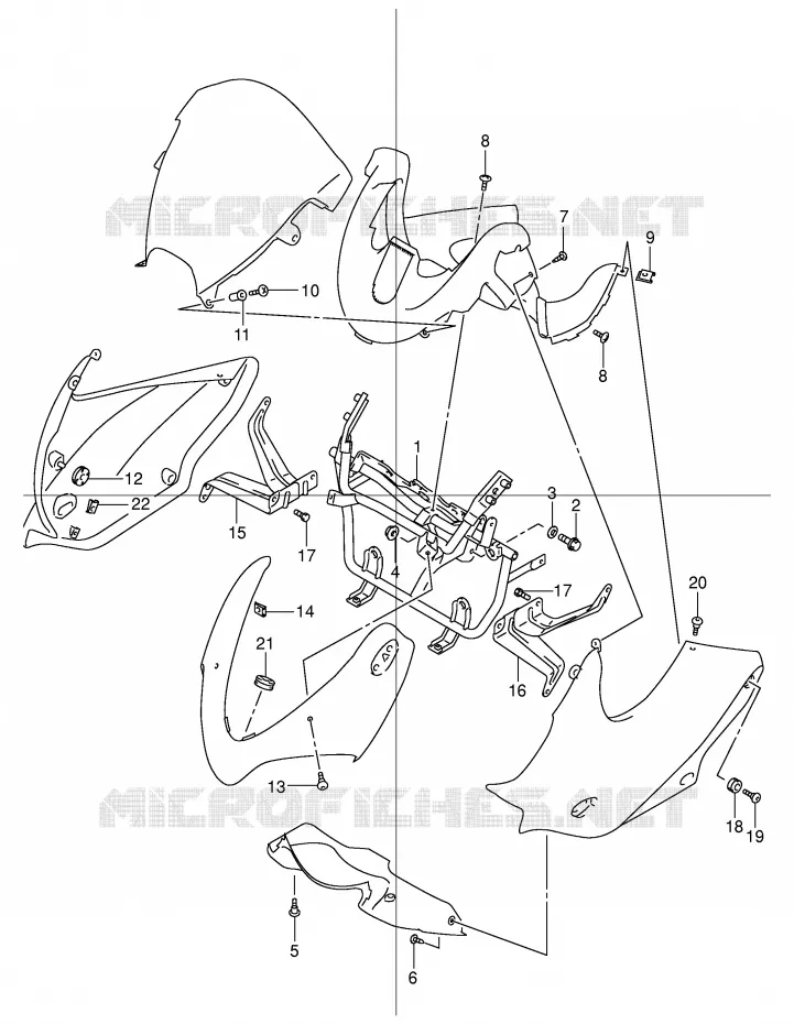 SUPPORTS / FIXATIONS CARENAGES (CAPUCHON / CACHE) Suzuki MOTO 600 BANDIT 2002  GSF600SUK2(E2)