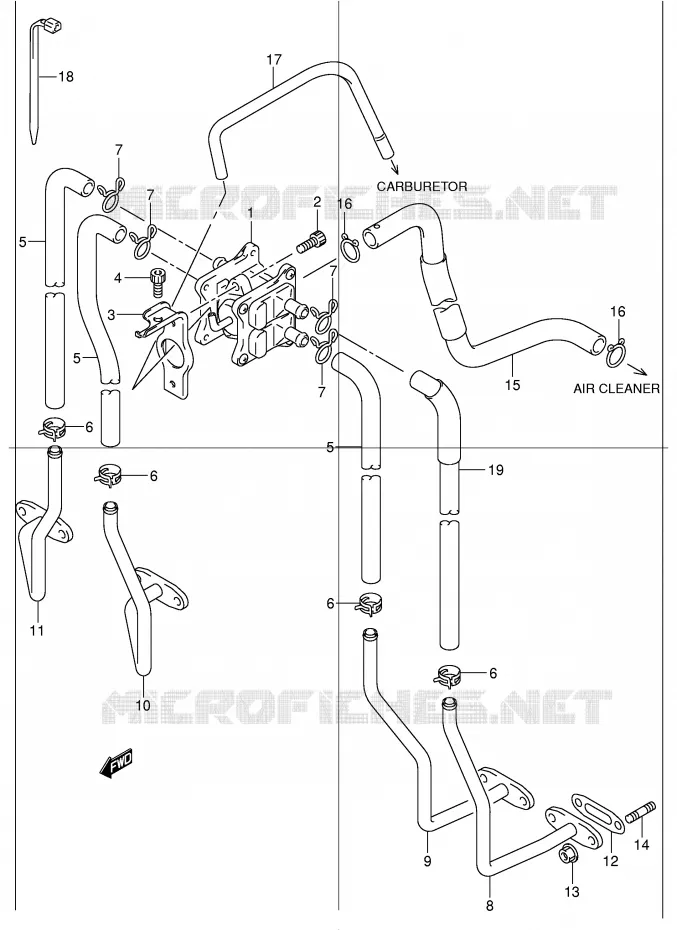 SYSTÈME DE RECYCLAGE GAZ D'ECHAPPEMENT Suzuki MOTO 1200 BANDIT 2003  GSF1200K3(E2)
