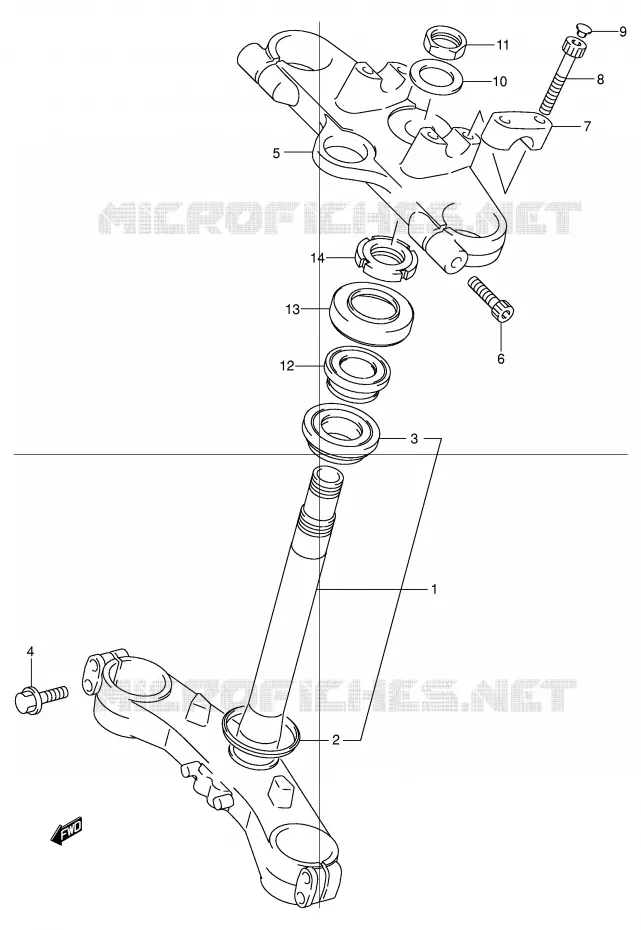 TE DE FOURCHE (VOIR NOTE) Suzuki MOTO 600 BANDIT 2004  GSF600SUK4(E2)