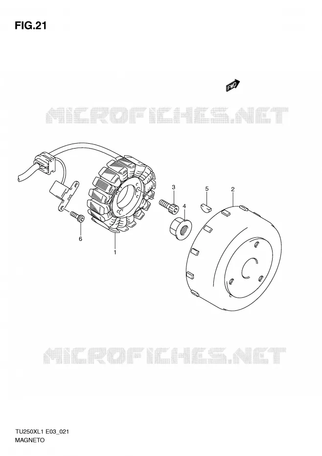 ALLUMAGE ROTOR - STATOR Suzuki MOTO 250 TU 2011  TU250XL1(E3)