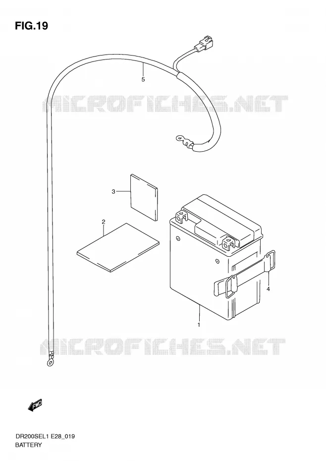 BATTERIE Suzuki MOTO 200 DR 2011  DR200SEL1(E28)
