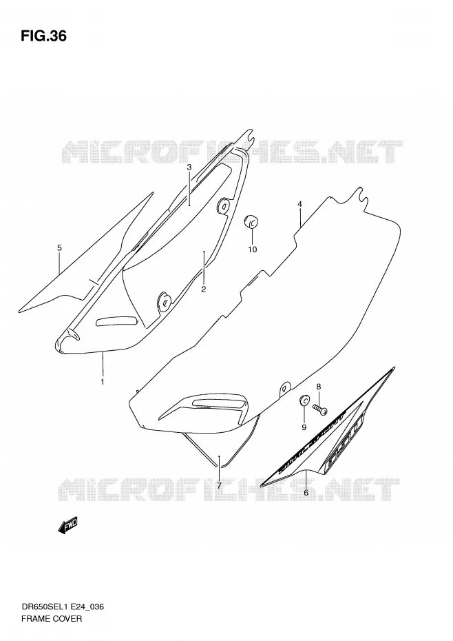 CARENAGES ARRIERE Suzuki MOTO 650 DR 2011  DR650SE L1(E24)
