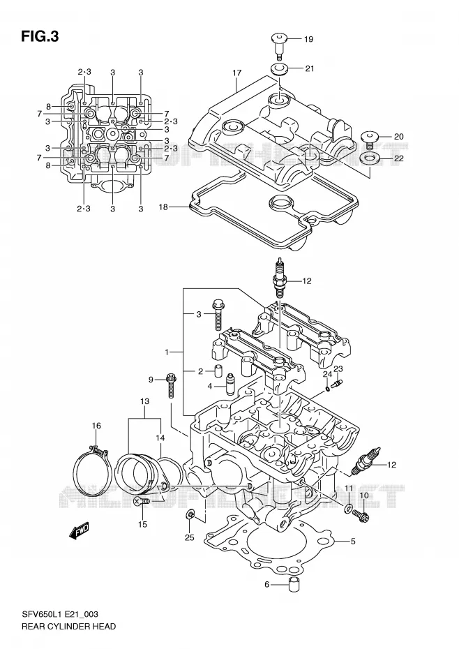 CULASSE ARRIERE Suzuki MOTO 650 GLADIUS 2011  SFV650AL1(E21)