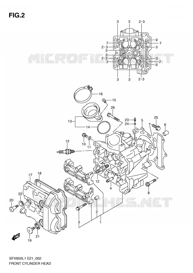 CULASSE AVANT Suzuki MOTO 650 GLADIUS 2011  SFV650UL1(E21)