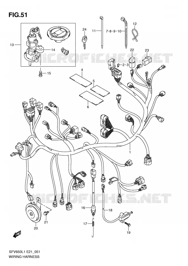 FAISCEAU ELECTRIQUE (SFV650L1 E21) Suzuki MOTO 650 GLADIUS 2011  SFV650L1(E21)