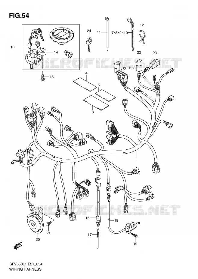 FAISCEAU ELECTRIQUE (SFV650UL1 E21) Suzuki MOTO 650 GLADIUS 2011  SFV650UL1(E21)