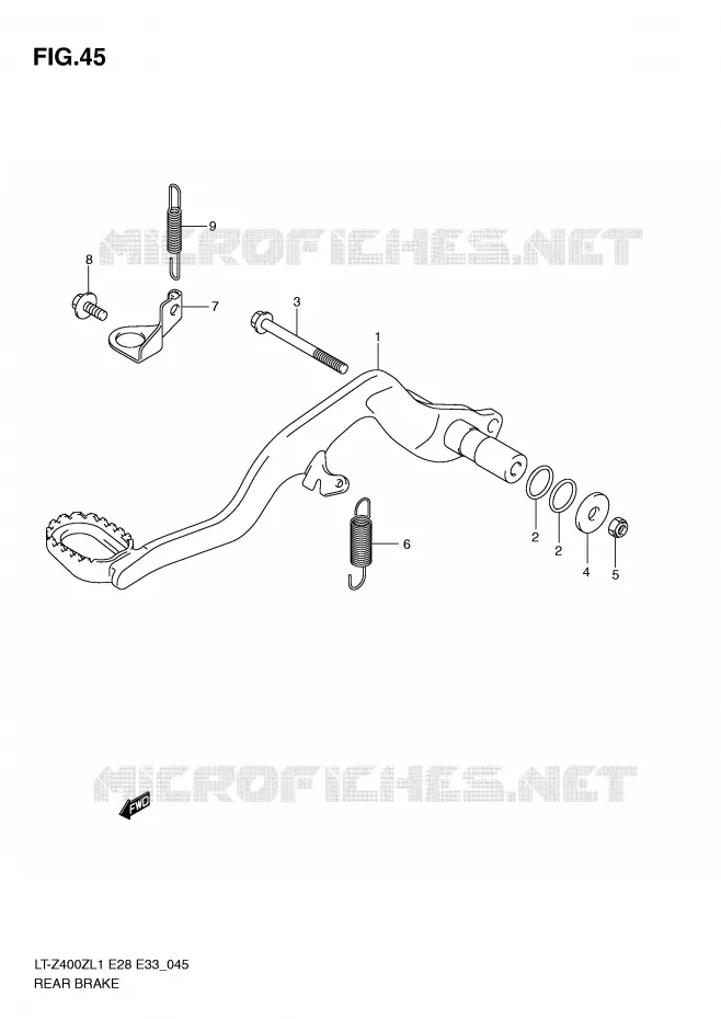 FREIN ARRIERE Suzuki QUAD 400 QUADSPORT 2011  LT-Z400L1(E28/E33)